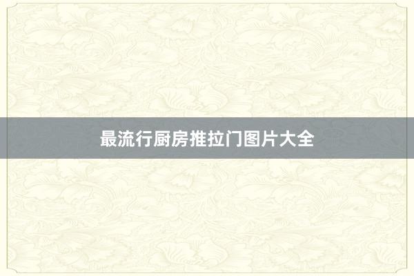 最流行厨房推拉门图片大全
