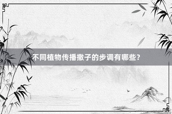 不同植物传播撒子的步调有哪些？